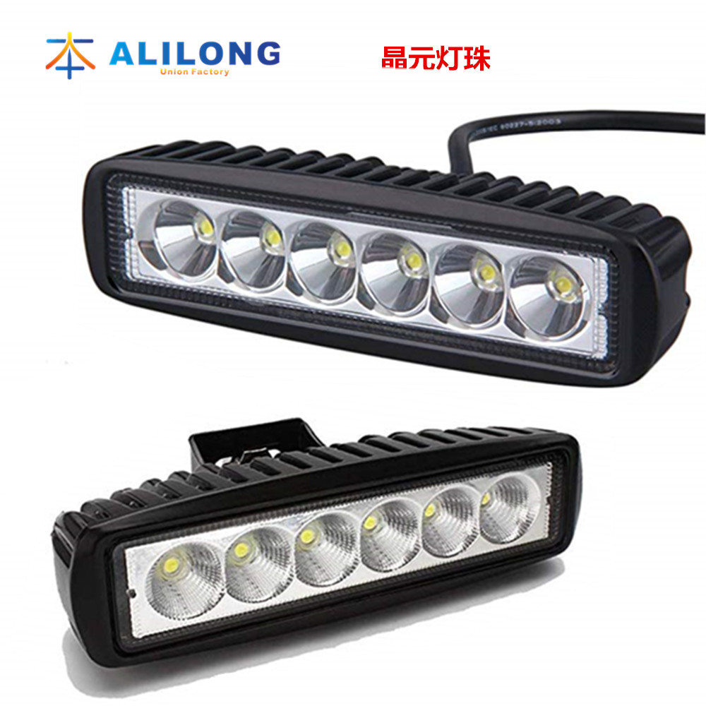 Car LED work light one-line 6 light 18W high-power off-road vehicle motorcycle modified light strip light