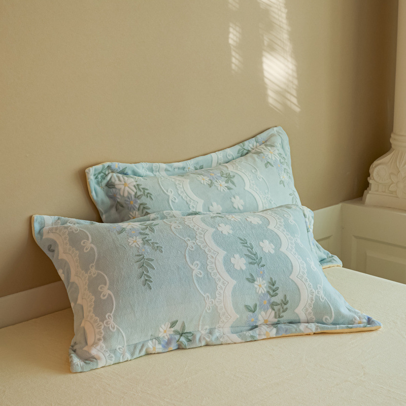 A clase 230g tallado felpa leche felpa cuatro piezas cubre edredón bebé invierno y otoño calentamiento cama cuatro piezas