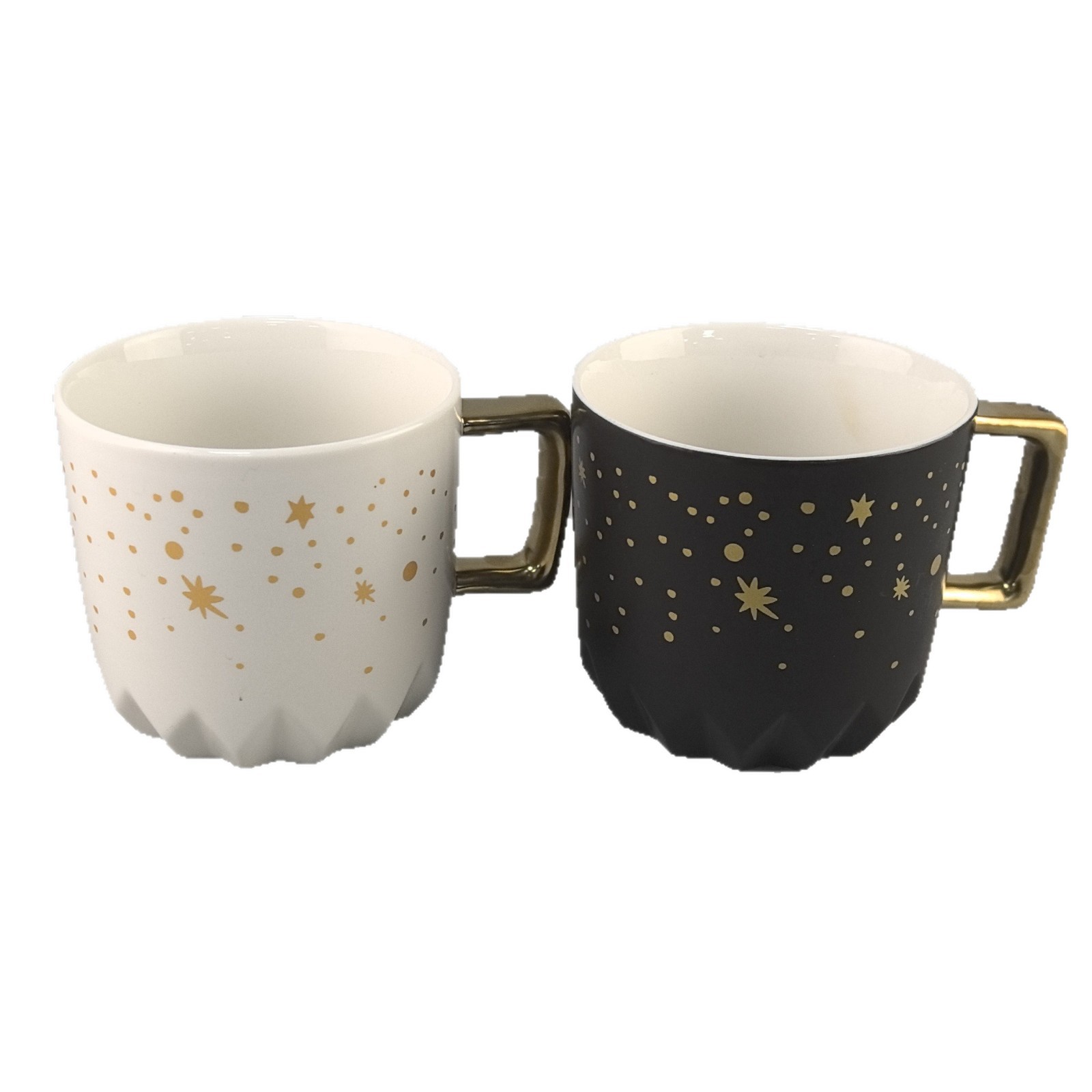 Taza de oro estrella para parejas taza de café de cerámica de gran capacidad regalo taza de agua de cerámica logotipo impresa grabado