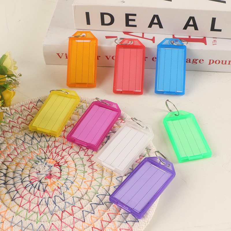 Claves de plástico PP de color plegable etiqueta de etiqueta de equipaje etiqueta de hotel número de etiqueta de marca llavero