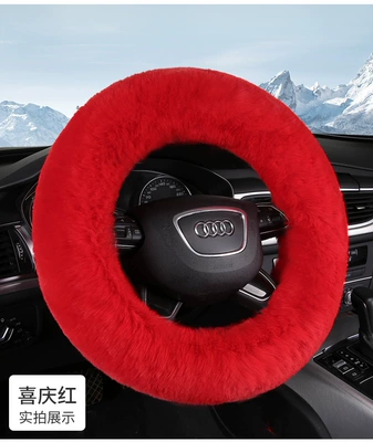 Steering wheel cover: Rubber Ring Cover, Anti-Slip, Anti-Freeze, Suitable - festive-red-38cm