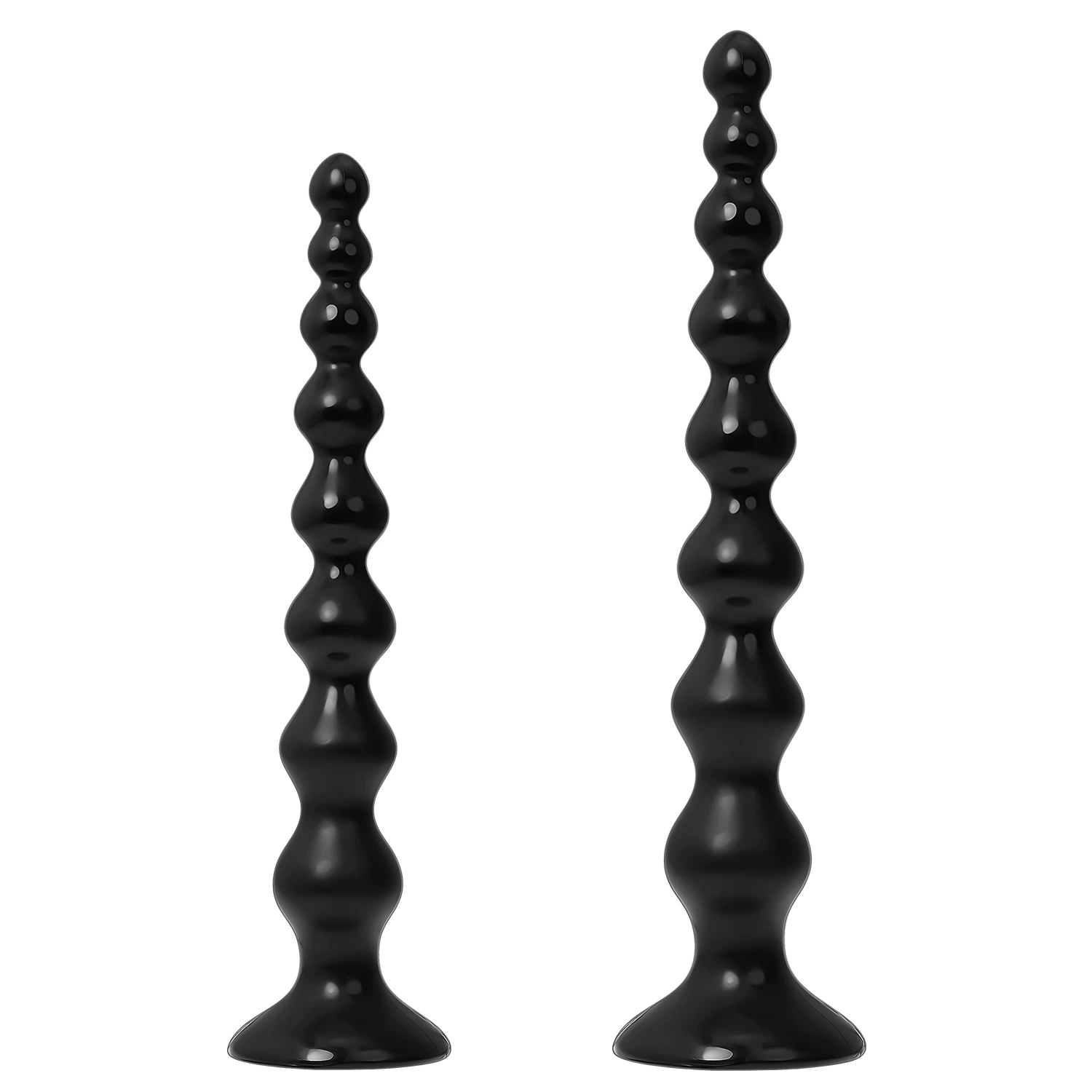 Anal Beads Plug, long 35.5 cm with strong suction base, multi-size (S/L)