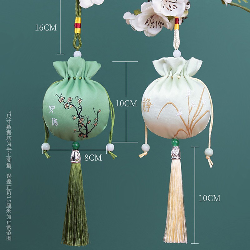 Dragon Boat Festival Repelente de mosquitos Bolsita de brocado Bolsa vacía Protector de bolsita Colgante de coche de estilo antiguo portátil Regalo del festival del barco del dragón