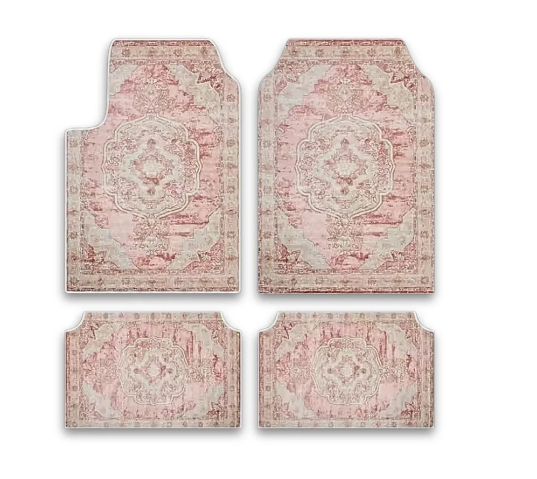 Temu Label Cross-Border Bohemian Style Foot Mats for Home Use, Dirt-Resistant and Non-Slip, Four-Piece Set, Car Floor Mats Available for Dropshipping