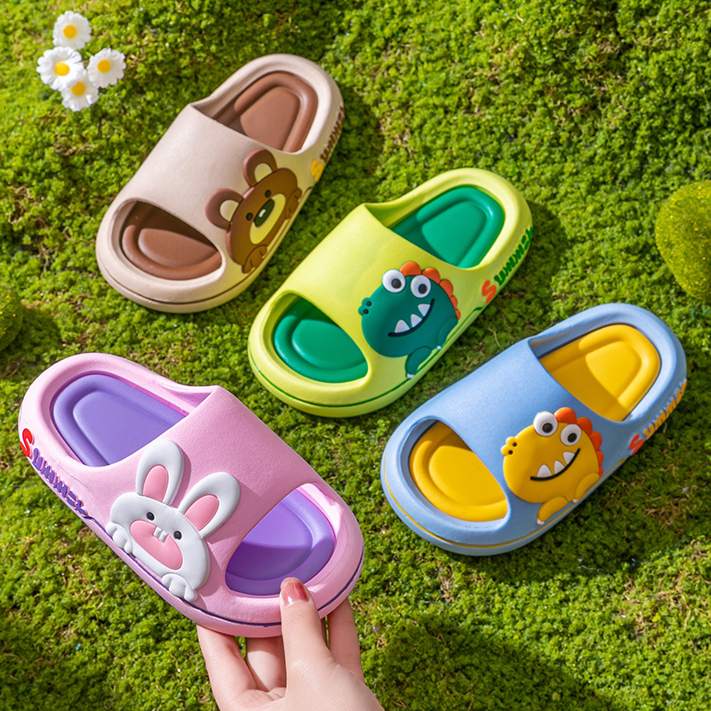 Summer Cute Kidsren's Cartoon Bunny Slippers Pvc Soft and Comfortable Baby Slippers Multi-Colorful Kidsren's Fun Shoes