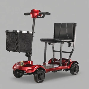 New Foldable Four-Wheel Scooter for the Elderly, Electric Four-Wheel Home Smart Lithium Battery for the Disabled
