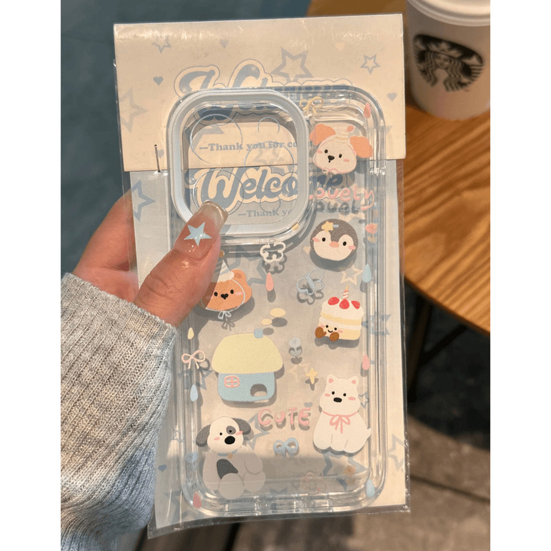 Dessert Puppy Phone Case Suitable for iPhone 16/14/13, 12 Pro Max, Soft 78P Cartoon, 17 Apple 15 Xr