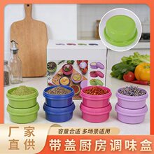 新款带盖厨房调味盒便携式多色易整理酱汁调料盒防漏调味容器批发