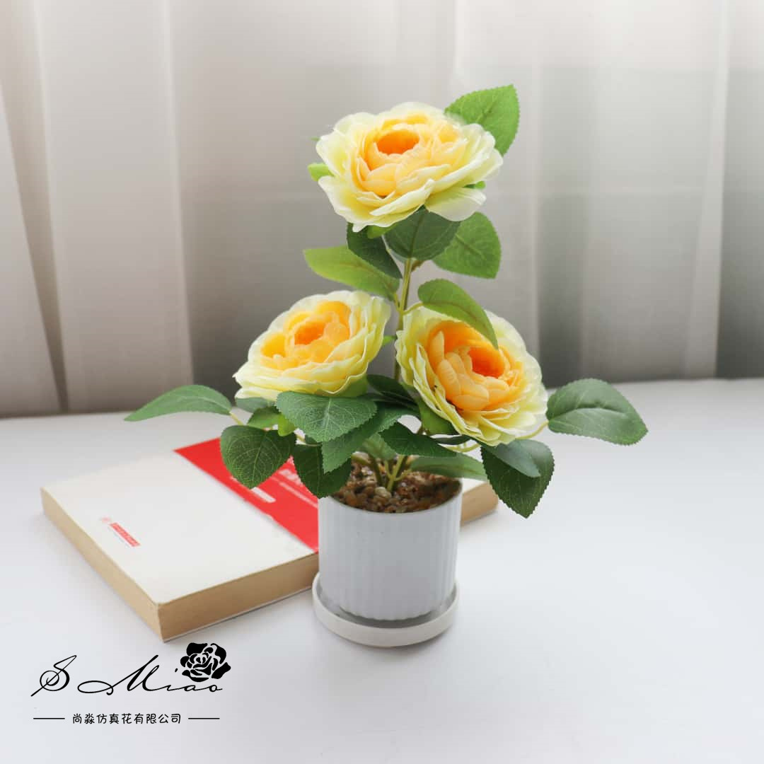 Flores falsas de alta calidad camellia pequeña flor de bonsai de moda decoración creativa plantación verde artificial simulación maceta image 1