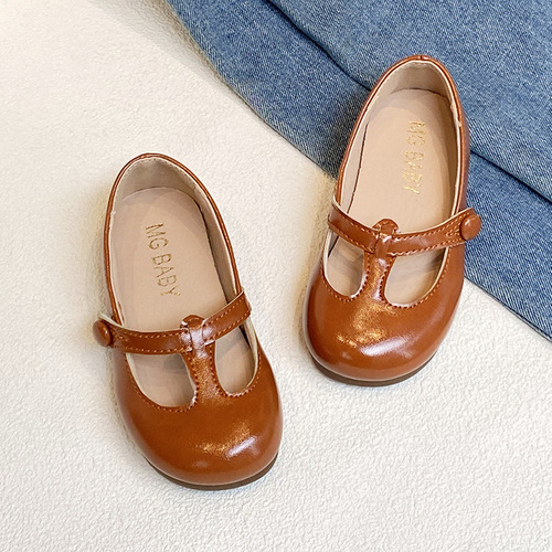 Children's Leather Shoes  Autumn Classic Fashionable and Comfortable Baby Girl Princess Shoes Versatile Girls' Single Shoes Trendy Cross-Border