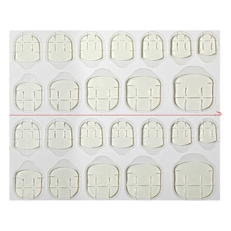 Wear a double-sided sticker 24 stick rhubarb glue nail art adhesive glue waterproof and firm false nail sticker Jelly Glue