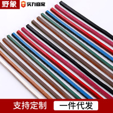 工厂直销牛皮鞋带3MM方形豆豆鞋皮鞋马丁靴黑白棕色鞋带绳一双