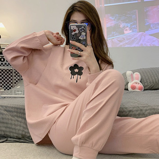 Confinement clothing spring and autumn can be worn outside pregnant women's pajamas postpartum fashion nursing home maternity clothing nursing clothing pure cotton suit