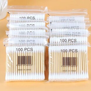 Manufacturers supply all kinds of bagged cotton swabs wooden sticks double-headed multi-functional cotton swabs 80 cosmetic cotton swabs
