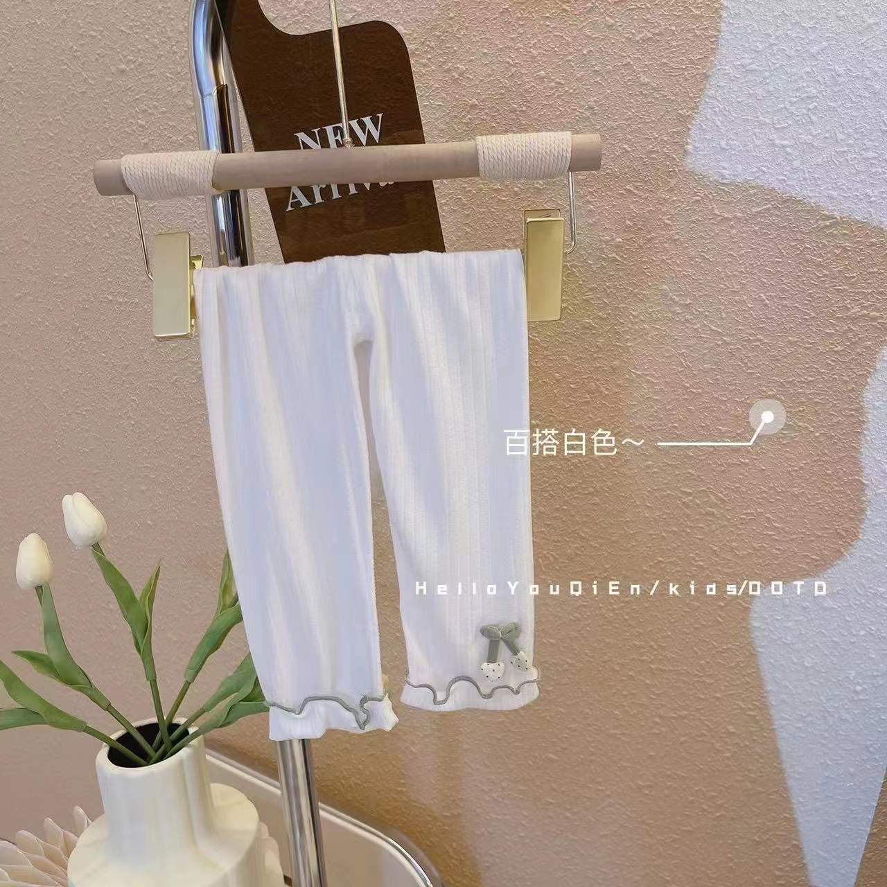 2025 Summer New Style Capri Pants, Thin, Cool and Breathable, Girls' Leggings, Baby Summer Pants