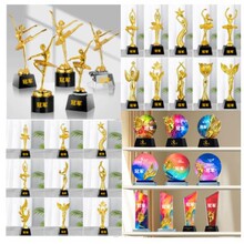 新款高档舞蹈水晶奖杯奖牌金属树脂跳舞拉丁芭蕾舞广场舞比赛颁奖