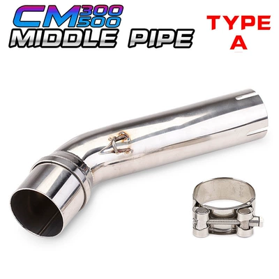 Suitable for Honda motorcycle CM300 CM500X modified mid-section exhaust pipe, Rebel 500 mid-section (Exhaust pipe) - stainless-steel