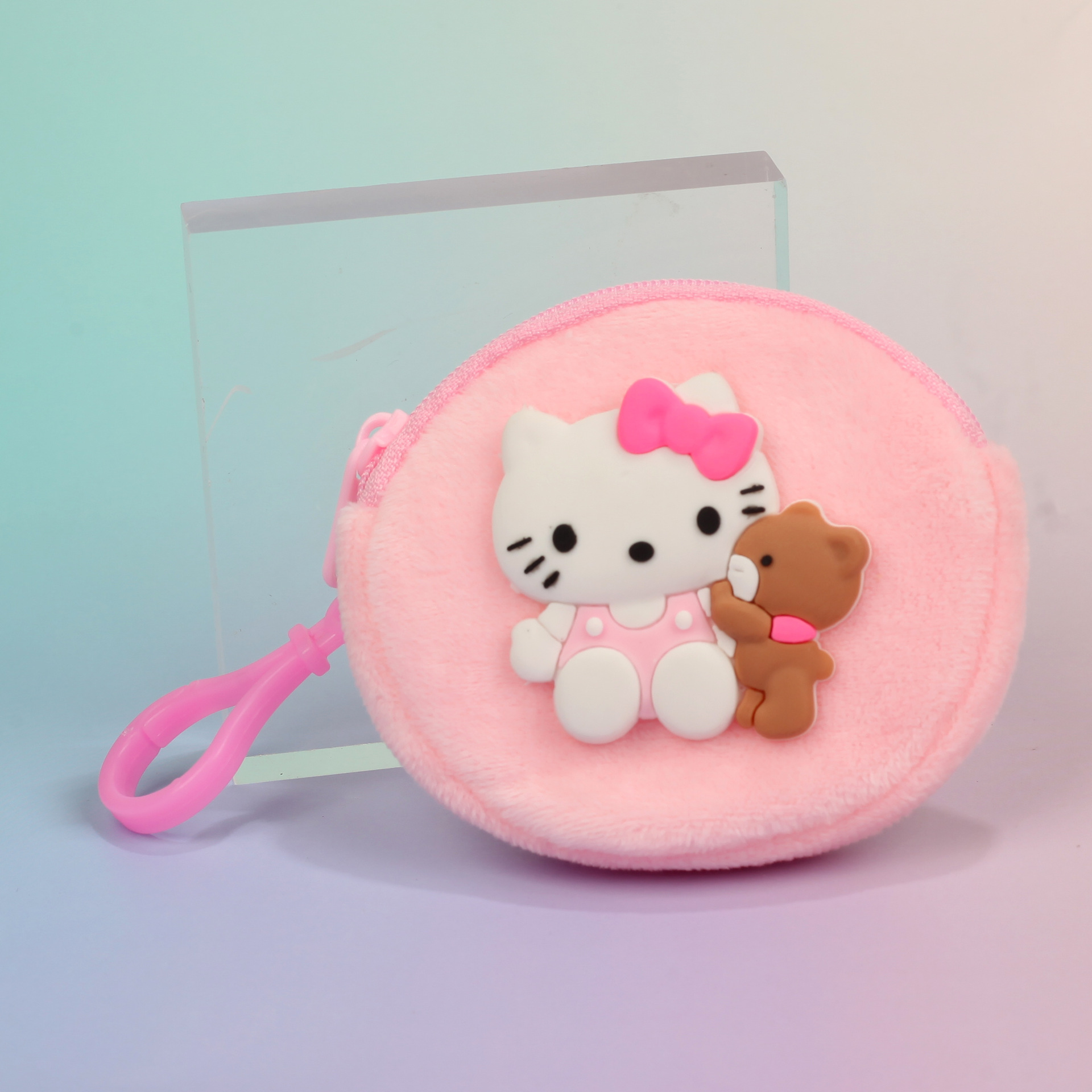 크리스탈 라운드 핑크 고양이