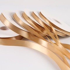 0.3-5.0cm香檳金高密度滌綸絲帶鮮花飄帶禮盒包裝裝飾蝴蝶結輔料