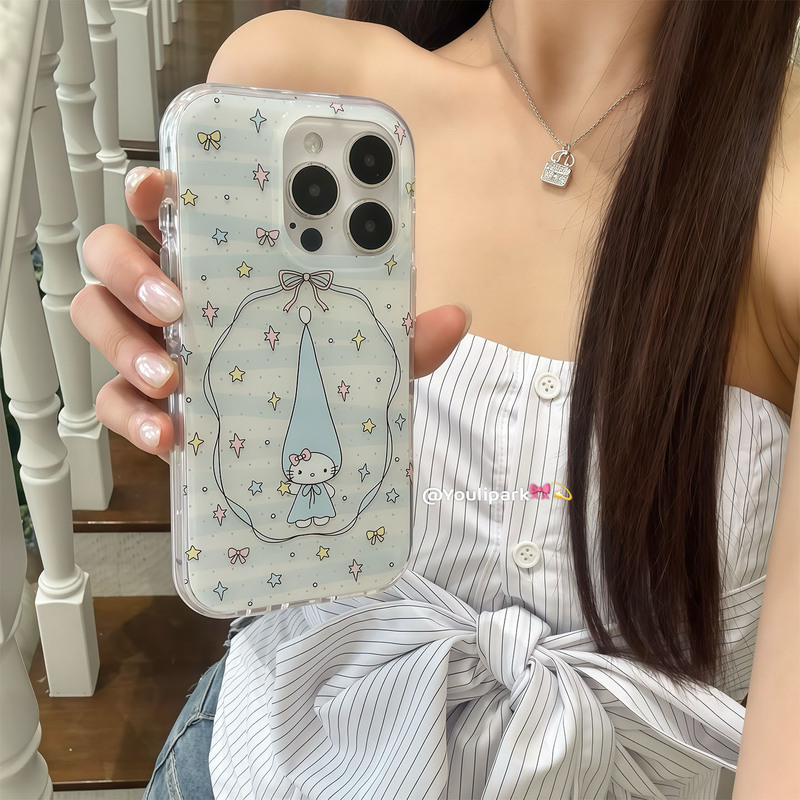 Yuri Park ins かわいい甘い女の子 スターリボン猫 15 16pro Apple 16ProMax に適しています|undefined