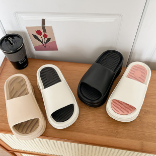 New EVA Flip-Flops Thick Bottom Cyber Celebrous Contrast Elevated Flat Bottom Women's Sandals Casual Flip-Flops Women's Flip-Flops