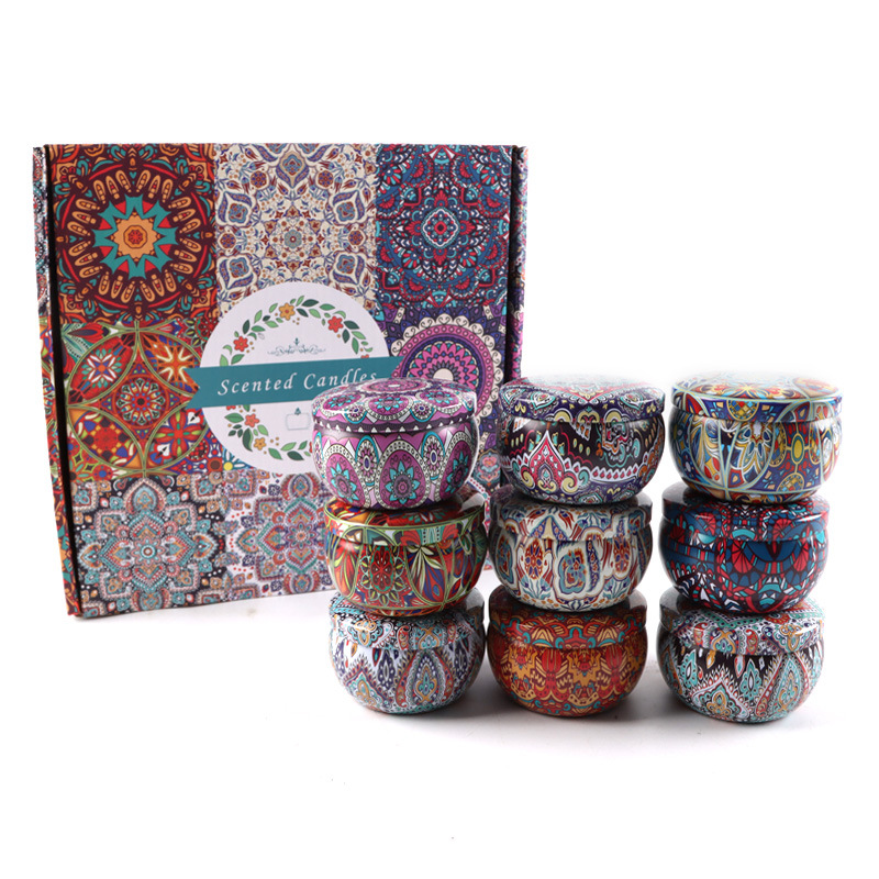Set de Velas Aromáticas en Caja de Regalo de Cera de Soja, Calmante, para Toda la Familia