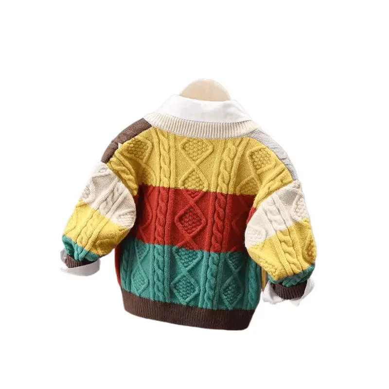 Autumn knitted cardigan, shirt, children's jacket, retro sweater