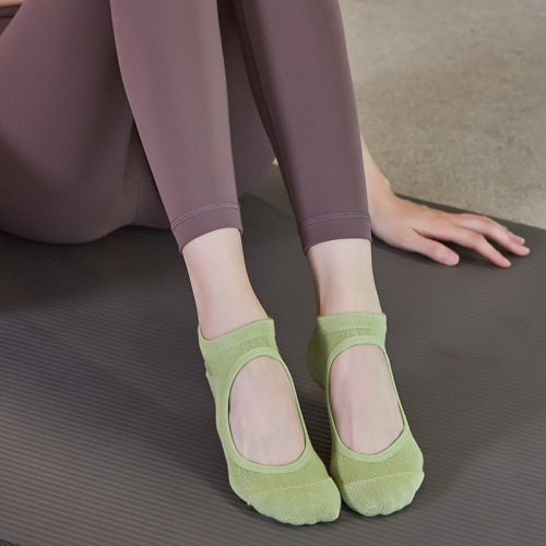 Professional yoga socks with backless design for spring and summer, silicone anti-slip fitness Pilates dance floor socks, wholesale factory direct sale