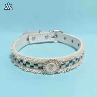 狗狗项圈新品跨境爆款萌宠颈圈狗狗项圈可调节复古小香风猫狗脖圈