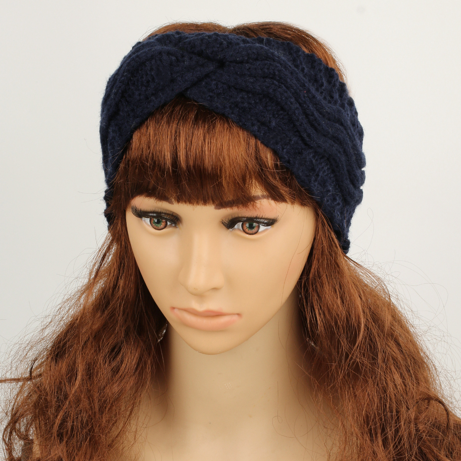 Bandeau en velours à larges bords en laine pour automne et hiver, accessoires pour cheveux chauds, bandeau tricoté, protège-oreilles de sport de couleur unie, bandeau de yoga_voghion.com