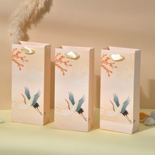 现货中国风梅鹤图礼品袋车挂件流苏梳子发簪复古简约礼盒包装袋