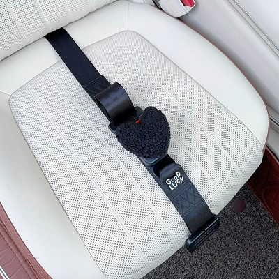 Car seat belt, Car Anti-Belly Restraint, Car-Mounted Pregnancy - three-point-anti-strangle-safety-belt-black-black-love-heart