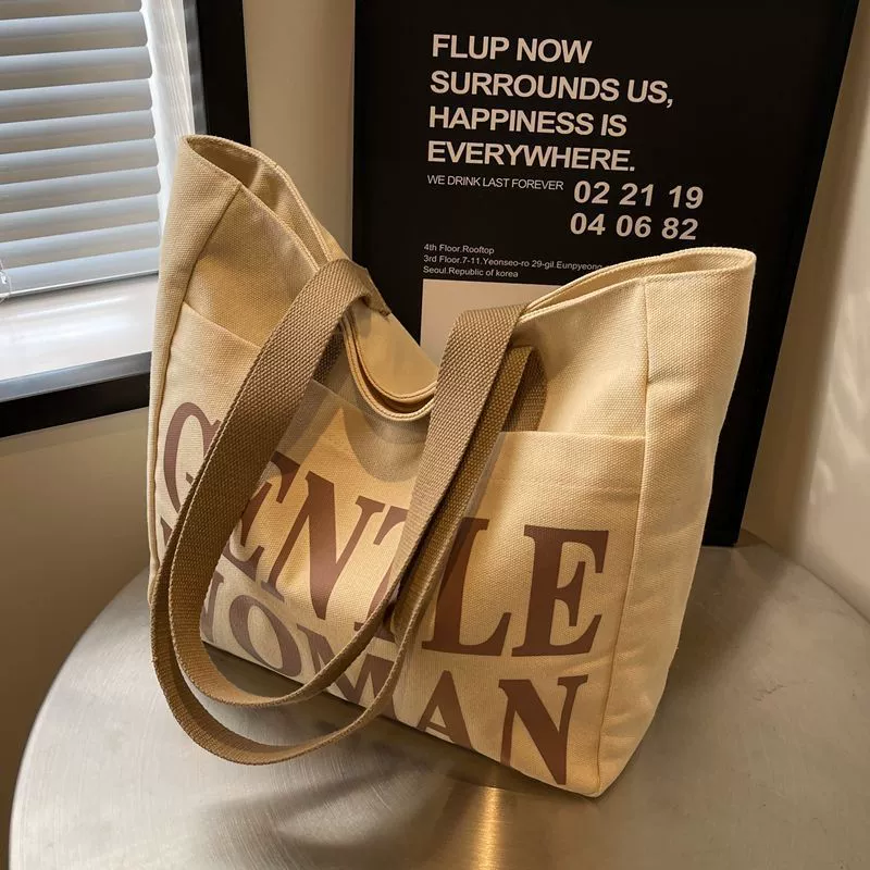 Холщовая сумка большой вместимости для женщин, летняя повседневная универсальная сумка через плечо, сумка-тоут для поездок на работу, сумка для покупок для мамы