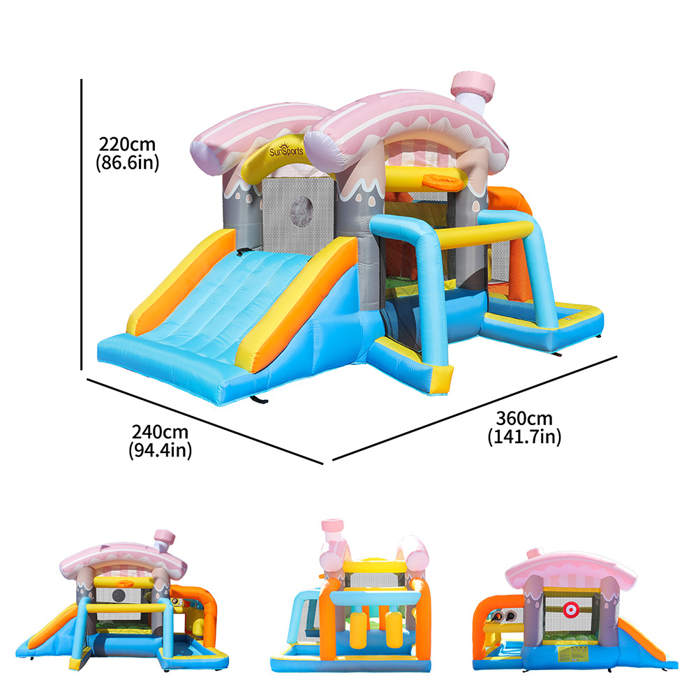 SunSports | Castillo inflable para niños pequeños Camas de salto Casa Castillo inflable Toboganes Castillo inflable Piscina de olas