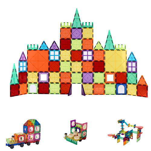 Wholesale color window magnetic sheet track ball slide children's pipe toy magnetic building block patch magnetic sheet color window