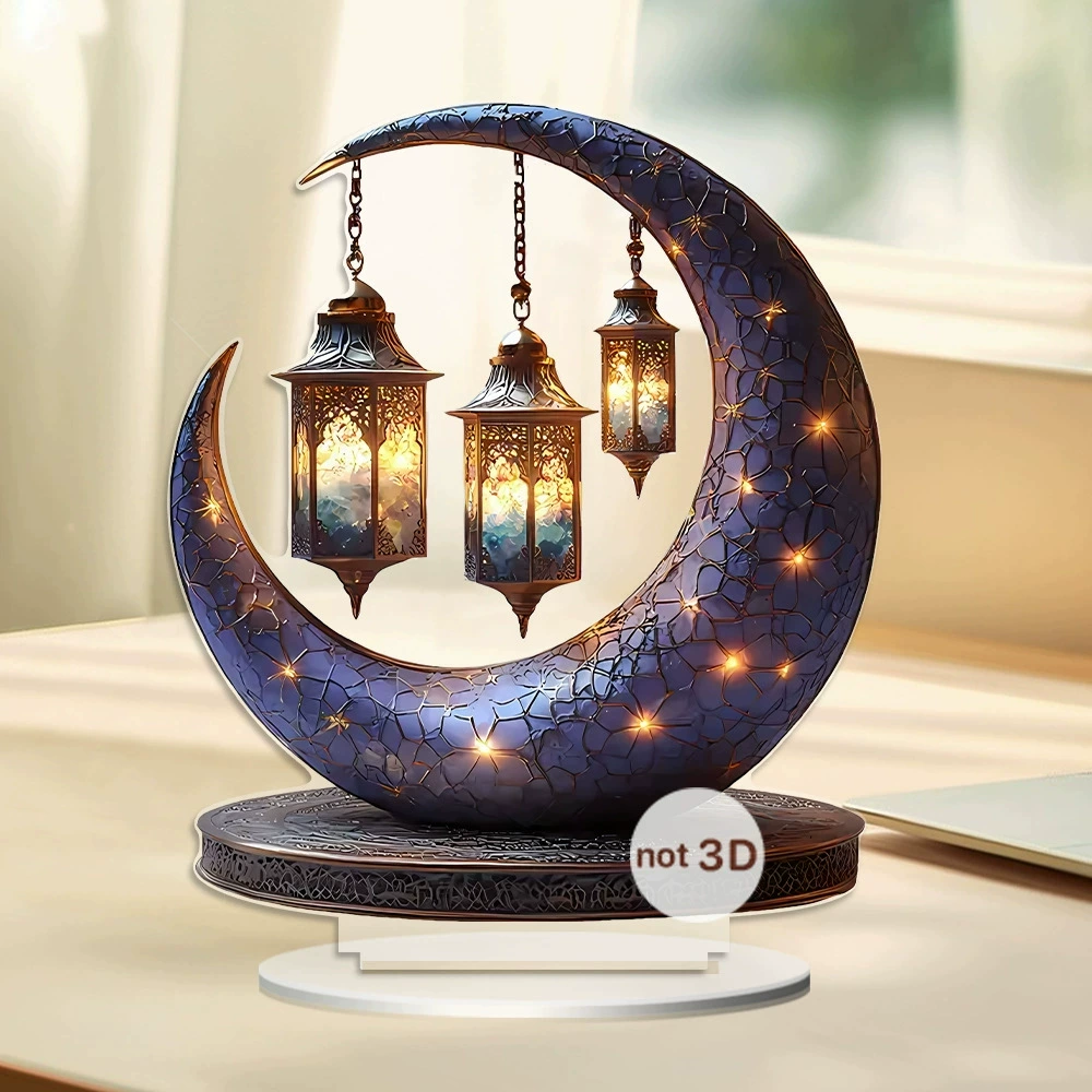 Трансграничные новые украшения Ближневосточные фестивали Трансграничная Луна Украшение Лунный свет мигает акрилом ремесла подвеска украшения