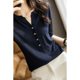 In stock five-quarter sleeve shirt early spring and summer 2023 new ice silk sweater thin loose spring top women's half sleeve