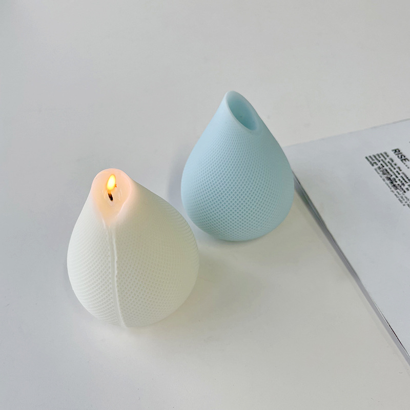 Nueva forma de gota de agua geométrica vela molde de silicona jabón hecho a mano bricolaje aromaterapia yeso fragancia piedra decoración herramienta abrasiva
