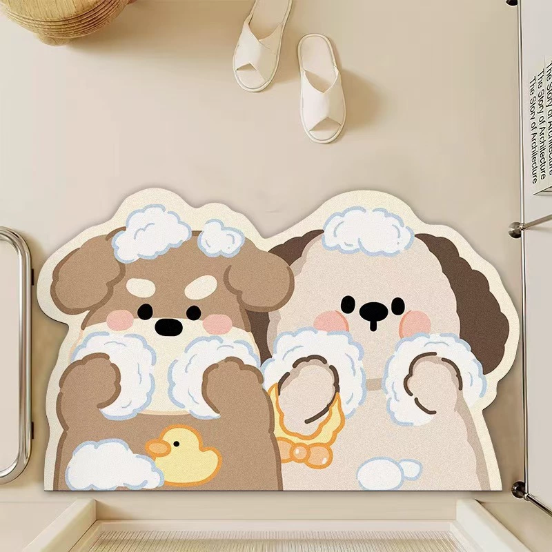 Мытье лица в форме щенок технический бархатный коврик для ванной коврик