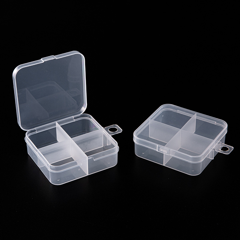 4 rejilla alta transparente PP nuevo material Comercio exterior exclusivo para Amazon caja de almacenamiento de plástico transparente piezas de joyería elemento caja lote