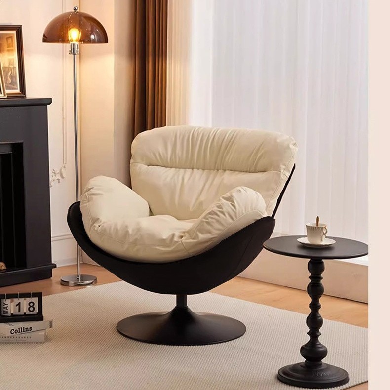 Silla de cáscara de huevo simple moderna sofá sala de estar hogar silla de diseño retro ocio sofá giratorio