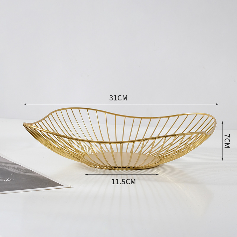 金属フルーツバスケット鉄芸果物皿北欧ins風家庭収納用品スナックバスケット幾何学収納バスケット|undefined