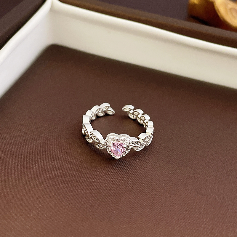 9g Weight Zircon Inlay Material Sweet Rabbit Dog Heart Shape Copper Inlay Zircon Rings