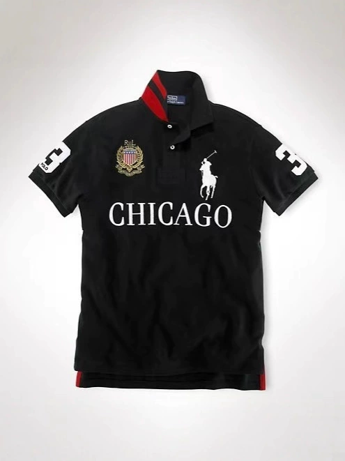 Polo, with short sleeve, with embroidery, plus size