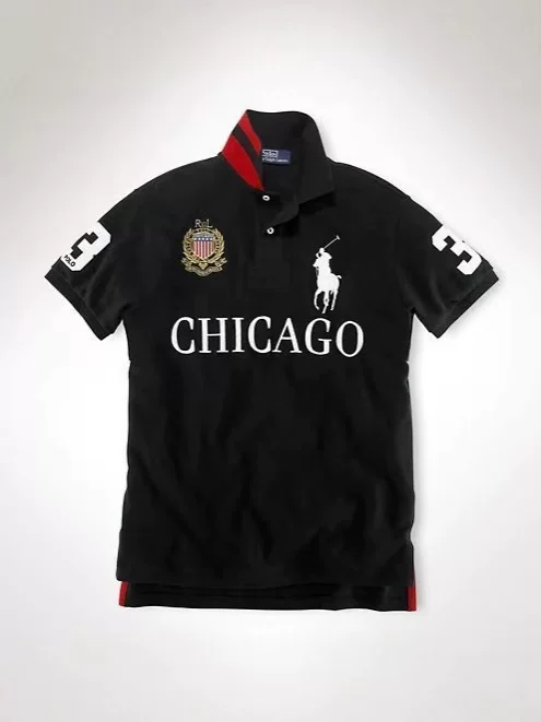 Polo, with short sleeve, with embroidery, plus size