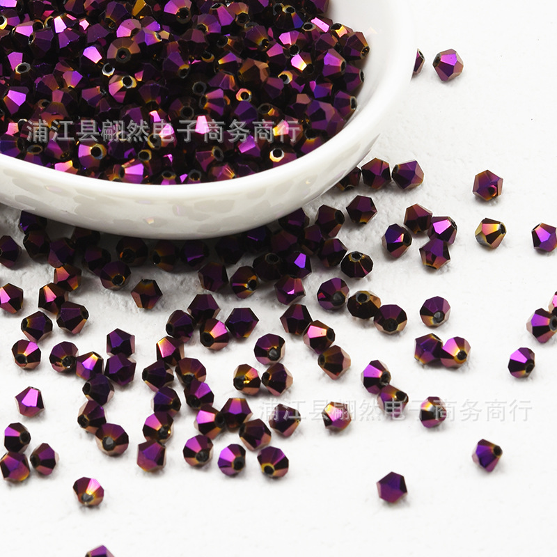 Mạ tím / Hạt kim cương boutique 3mm (100 chiếc/gói)