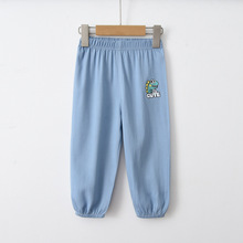 男童牛仔裤夏天薄款防蚊虫小恐龙冰丝牛仔童裤两用档2024夏季童装