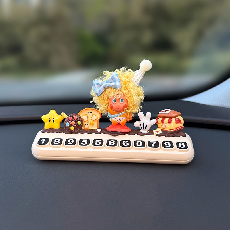 2026 New Model Star-Shaped Car Phone Number Plate, Temporary Parking Cute Decoration for Women