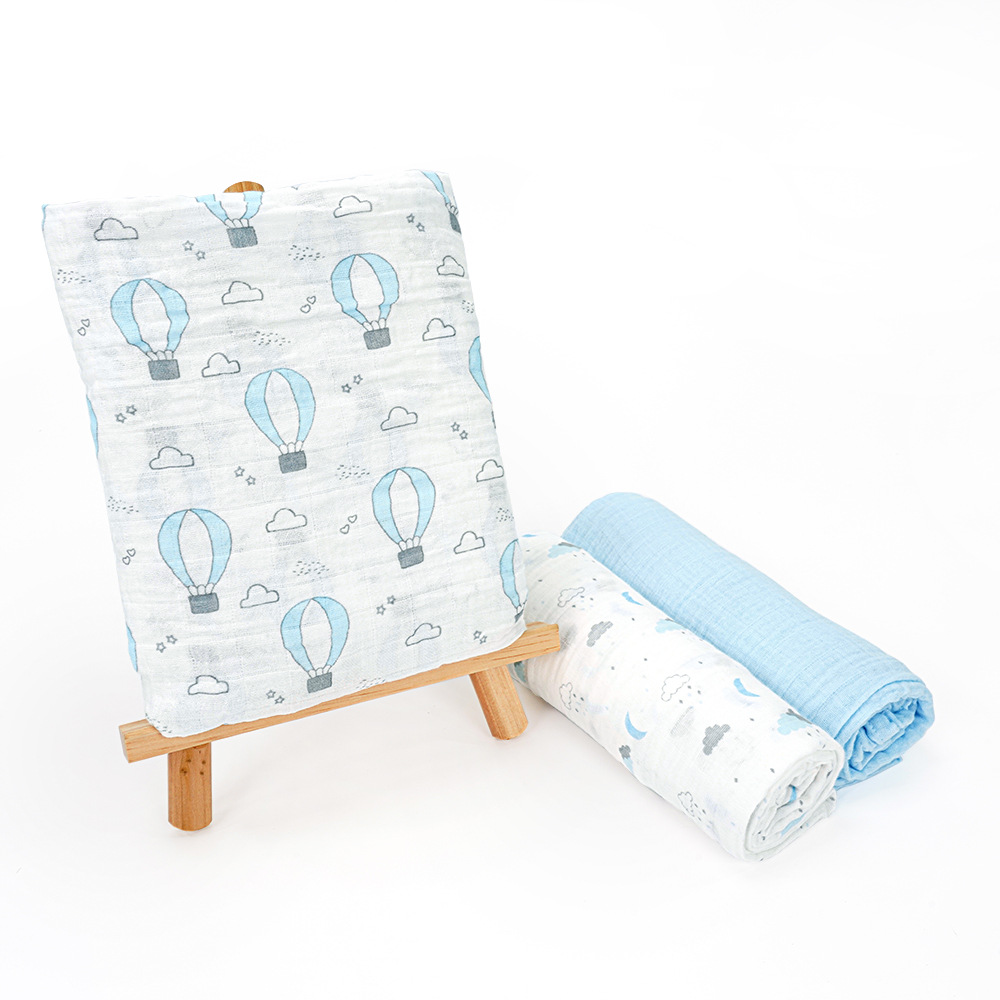1-3 Bebé 100% algodón Sunnozy cuatro estaciones cubrir toallas de baño bebés aire acondicionado manta carro manta toallas de doble capa