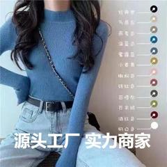 源工場の活動価格のセーターの女性2024秋冬の長袖の中襟の中で底のシャツの半高襟のプルオーバーを掛けます。